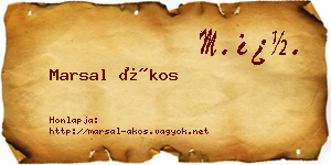 Marsal Ákos névjegykártya