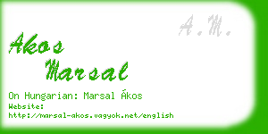 akos marsal business card